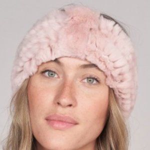 Ella Knit Rex Rabbit Fur Knot Headband in Soft Pink
